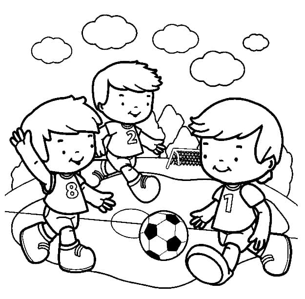 Desenho de Futebol Escolar para Colorir