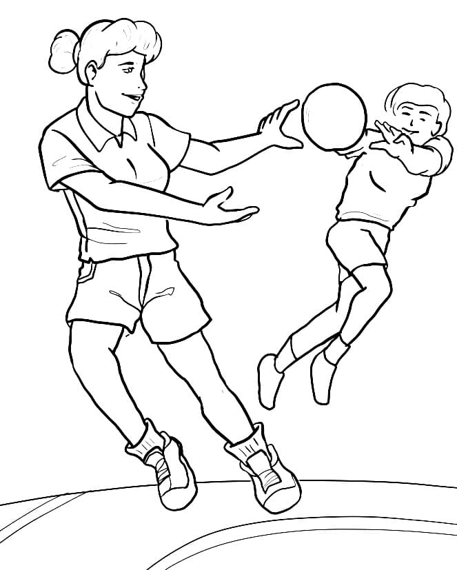 Desenho de Handebol para Colorir
