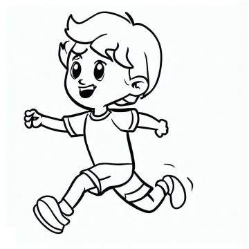 Desenho de Menino está Correndo para Colorir