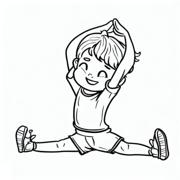 Desenho de Um Menino de Alongamento para Colorir