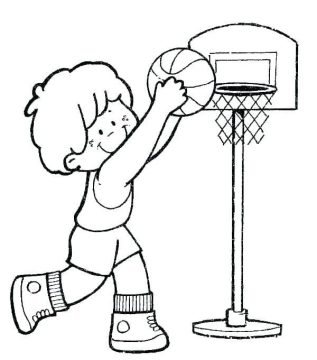 Desenho de Um Menino de Basquete para Colorir