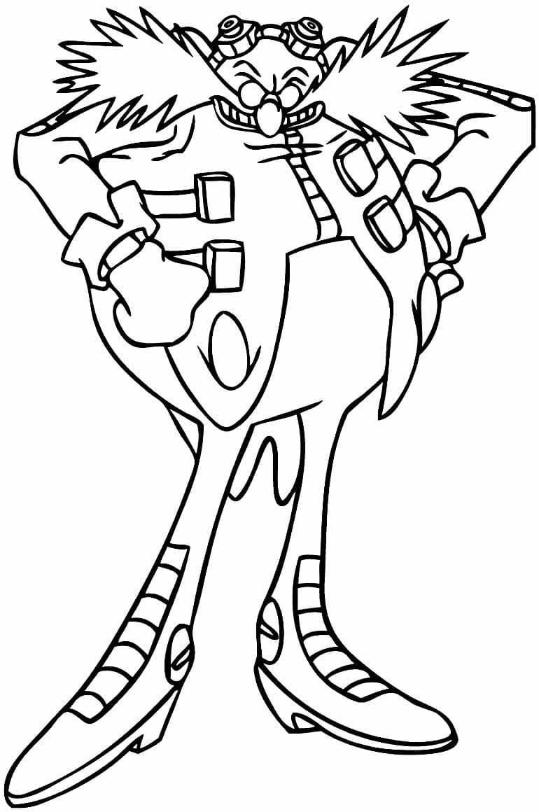 Desenho de Doutor Eggman Sorridente para Colorir