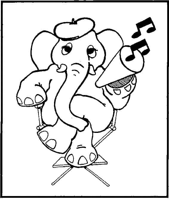 Desenho de Diretor Elefante para Colorir
