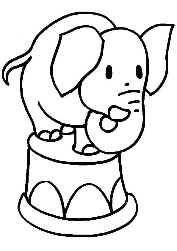Desenho de Pequeno Elefante para Colorir