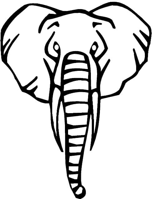 Desenho de uma Cabeça de Elefante para Colorir