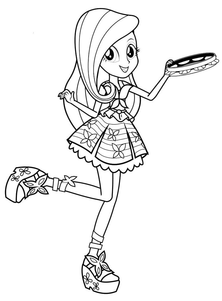 Desenho de Equestria Girls para Colorir com Giz de Cera