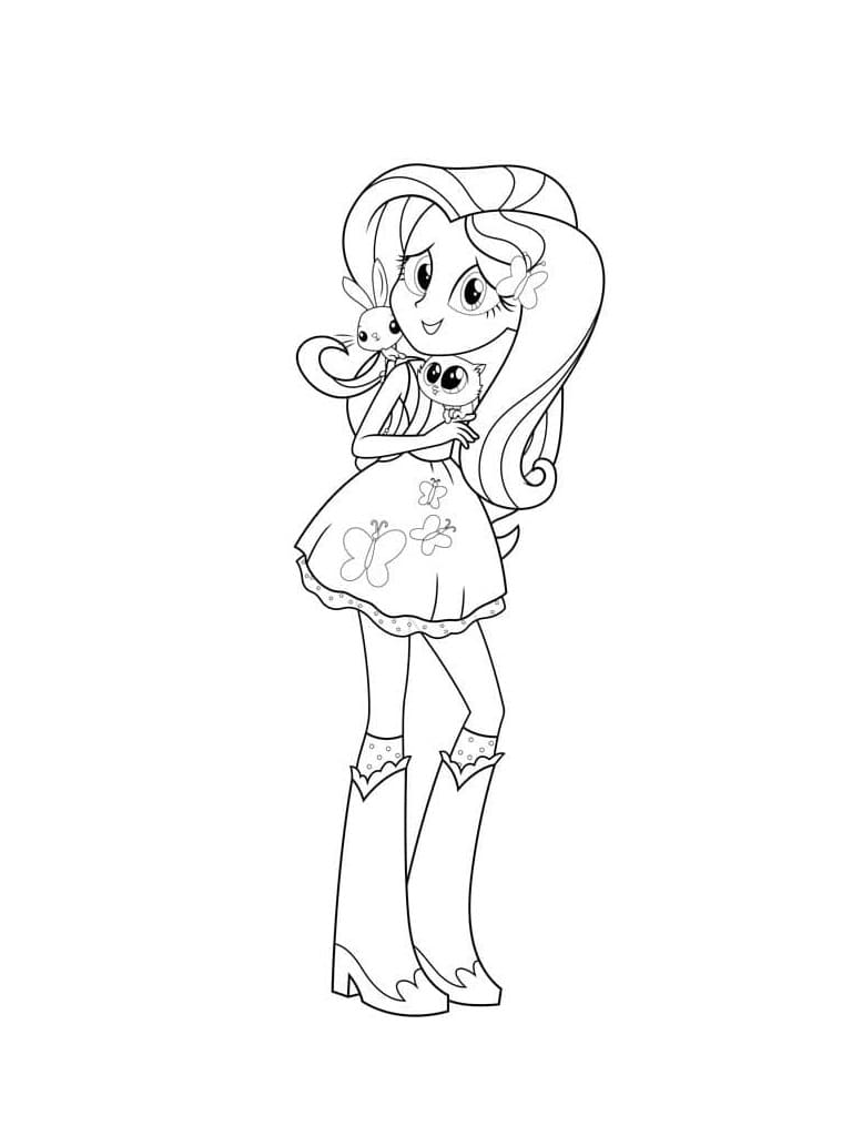 Desenho de Equestria Girls para Colorir com Lápis de Cor Download