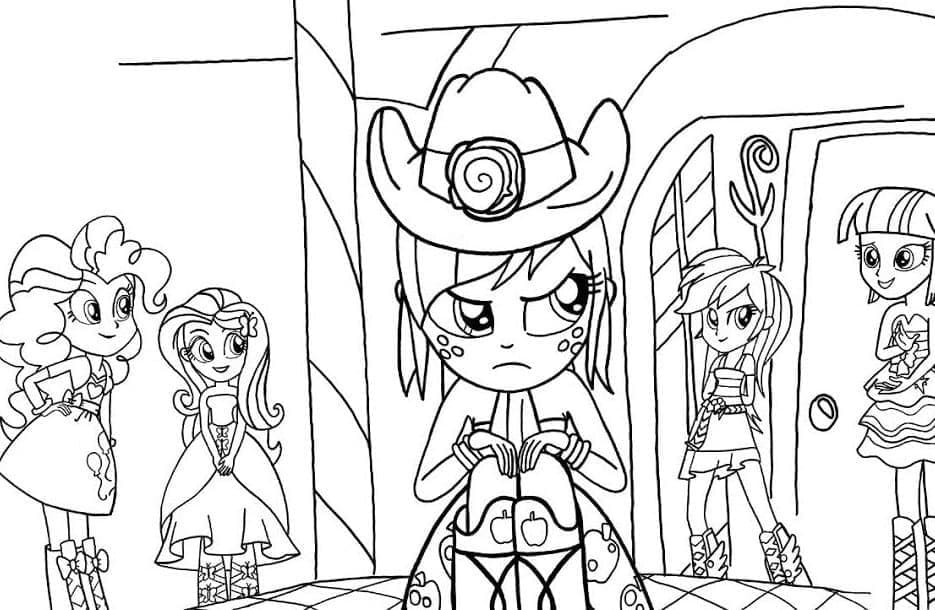 Desenho de Equestria Girls para Colorir com Lápis de Cor Pdf