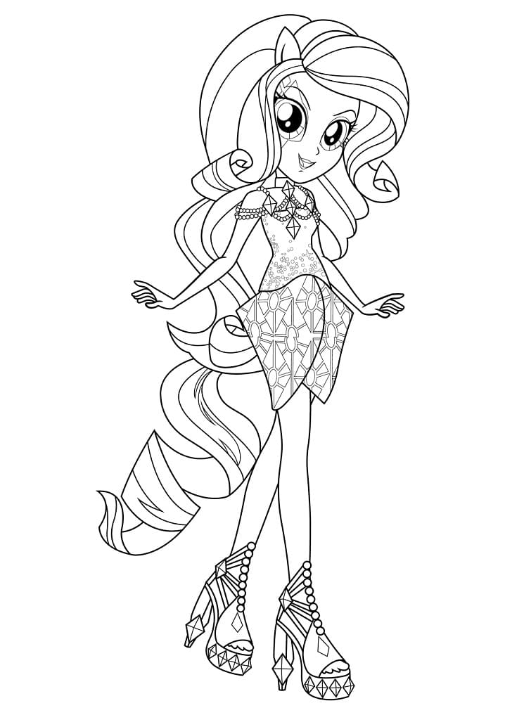 Desenho de Equestria Girls para Colorir com Lápis de Cor