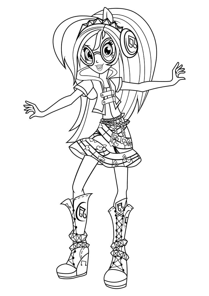 Desenho de Equestria Girls para Colorir com Tinta Guache Download