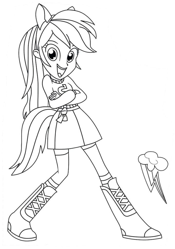 Desenho de Equestria Girls para Colorir com Tinta Guache Pdf