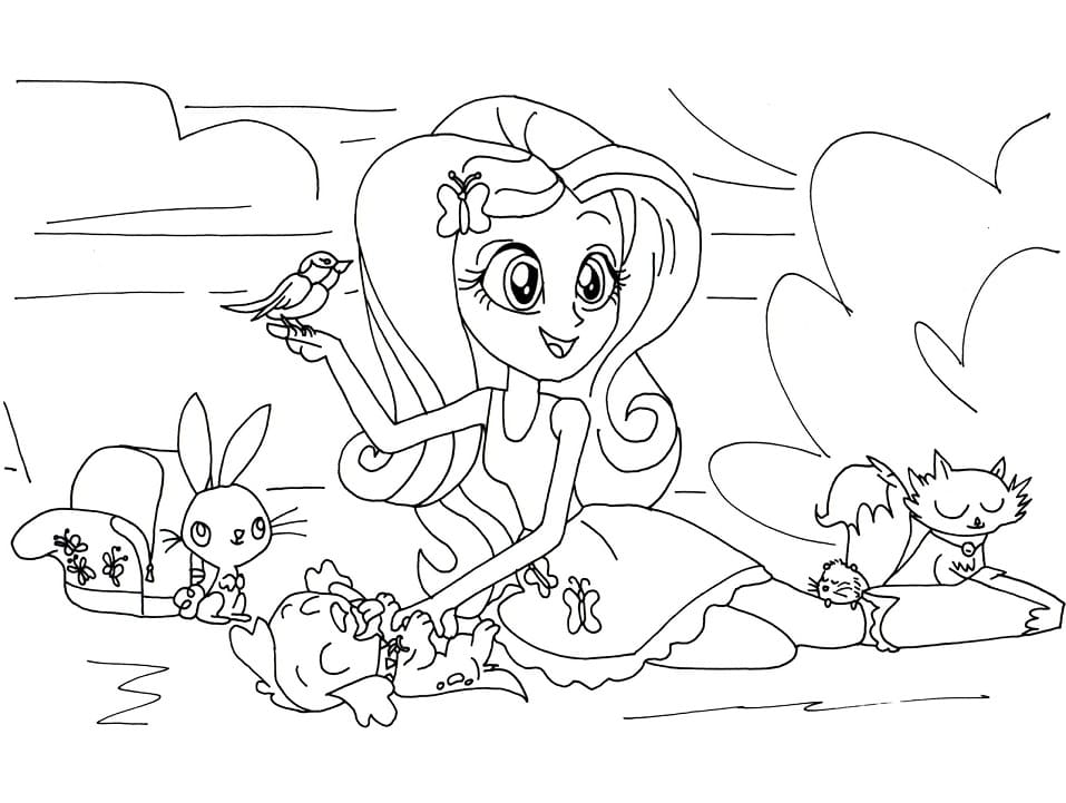Desenho de Equestria Girls para Colorir com Tinta Guache