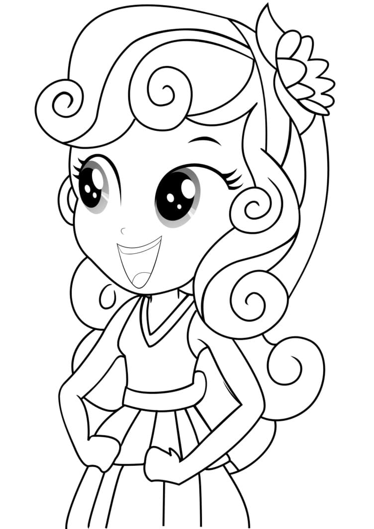Desenho de Equestria Girls para Colorir Download Pdf