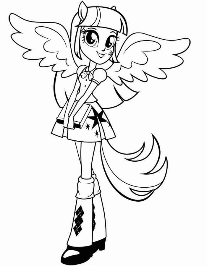Desenho de Equestria Girls para Colorir e Baixar Pdf