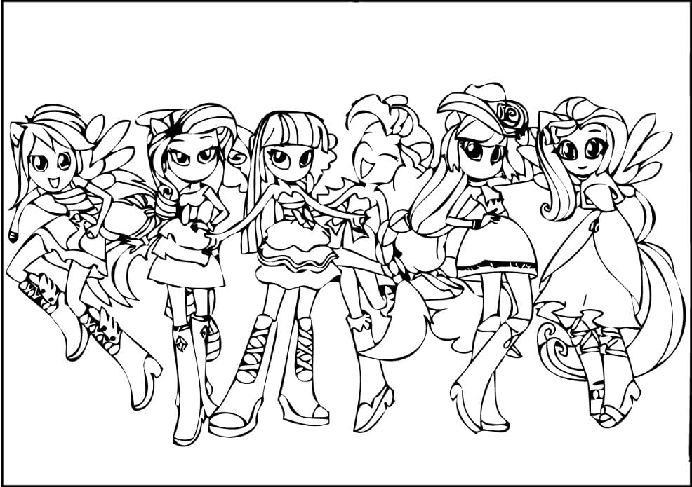 Desenho de Equestria Girls para Colorir Imprimivel
