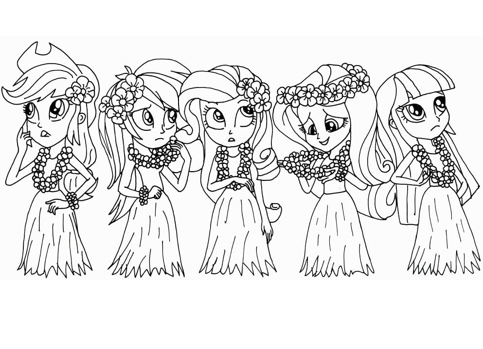 Desenho de Equestria Girls para Colorir Online Pdf