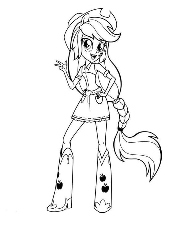 Desenho de Equestria Girls para Colorir Pdf Download