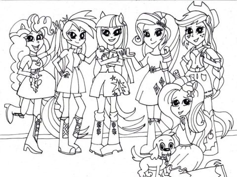 Desenho de Equestria Girls para Imprimir Download