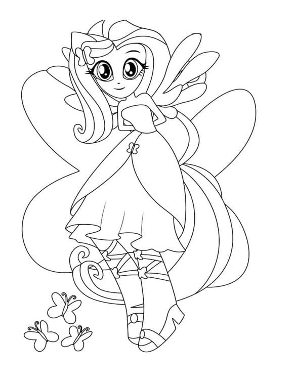 Desenho de Equestria Girls para Imprimir e Colorir