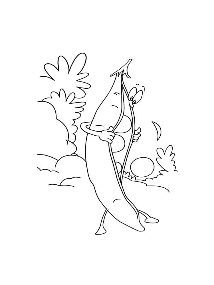 Desenho de Ervilha de Desenho Animado para Colorir