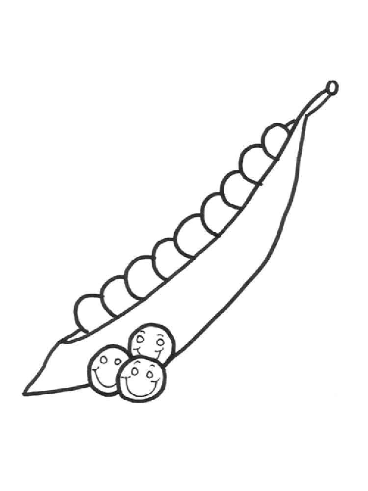 Desenho de Ervilha Fofa para Colorir Pdf