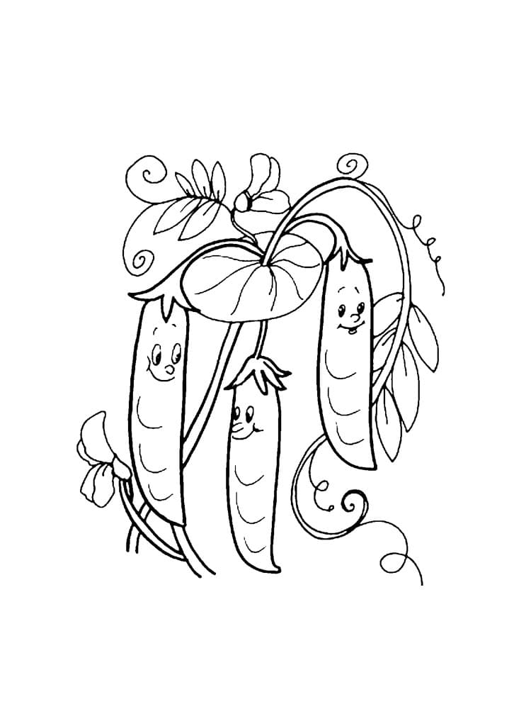 Desenho de Ervilhas de Desenhos Animados para Colorir