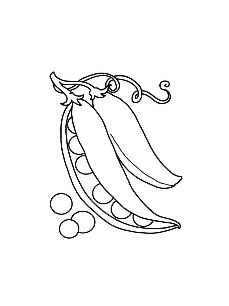 Desenho de Vagens de Ervilhas para Colorir