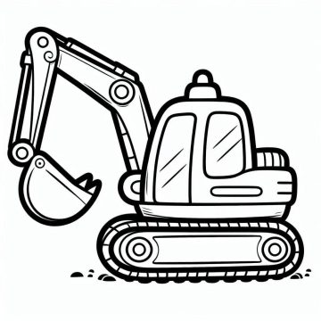 Desenho de Imagem de Escavadeira para Colorir