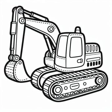 Desenho de Imprimível Escavadeira para crianças para Colorir