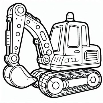 Desenho de Imprimível Escavadeira para Colorir