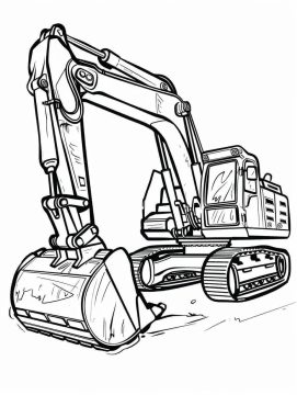 Desenho de Imprimível grátis Escavadeira para crianças para Colorir