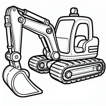 Desenho de Uma Escavadeira Fofa para Colorir