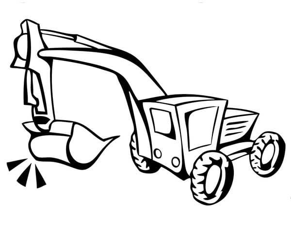 Desenho de Escavadeira Fofa para Colorir Pdf