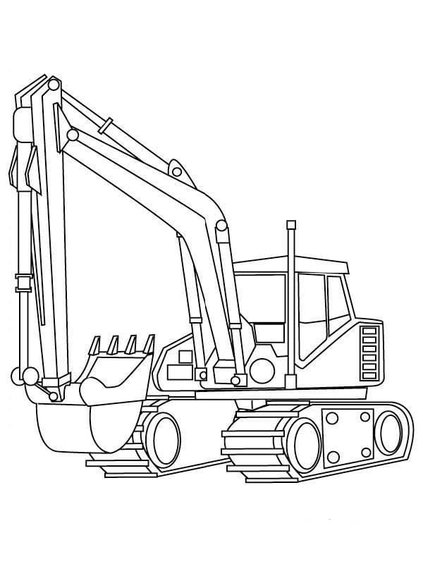 Desenho de Escavadeira para Colorir Pdf