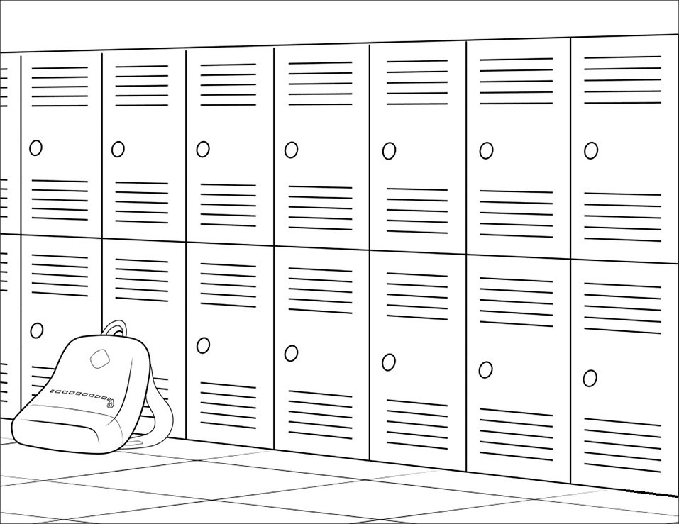 Desenho de Armários da Escola Pdf para Imprimir e Colorir