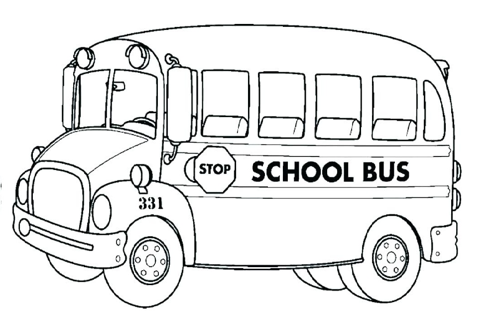 Desenho de Ônibus para Levar Alunos Atê Escola para Colorir