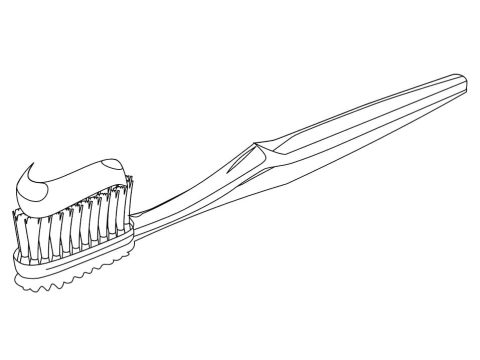 Desenhar Desenho Escova de Dente fácil para Colorir