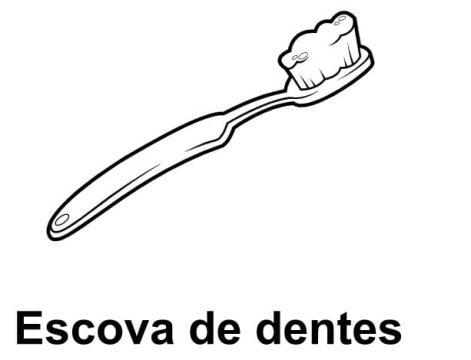 Desenho Escova de Dentes para Colorir