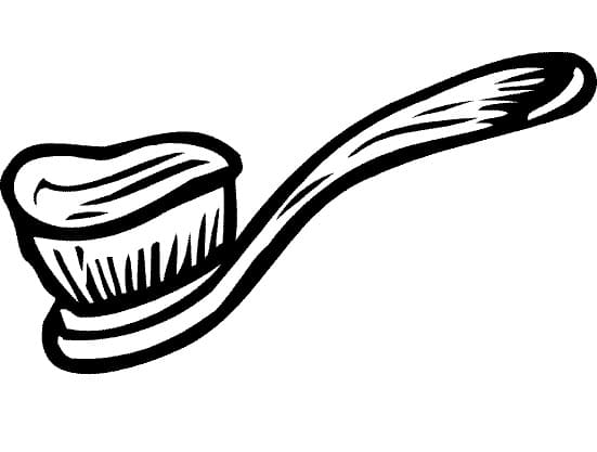 Desenho Imprimivel de Escová de Dente para Colorir