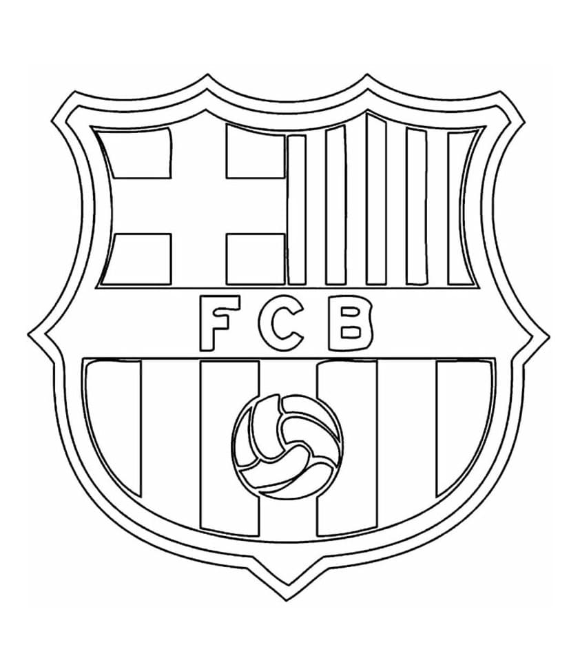 Desenho de Escudo do Barcelona Grátis para Colorir
