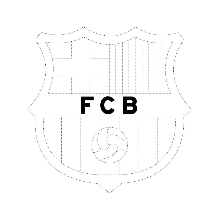 Desenho de Escudo do Barcelona Imprimivel Grátis para Crianças para Colorir