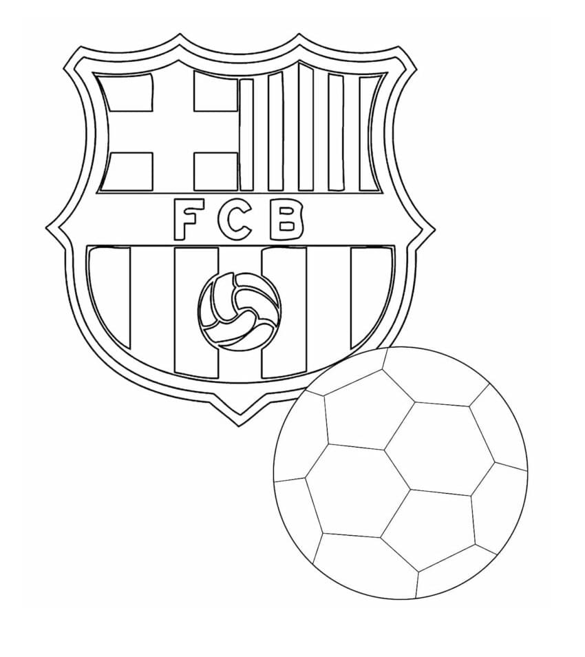 Desenho de Escudo do Barcelona Imprimivel Grátis para Colorir