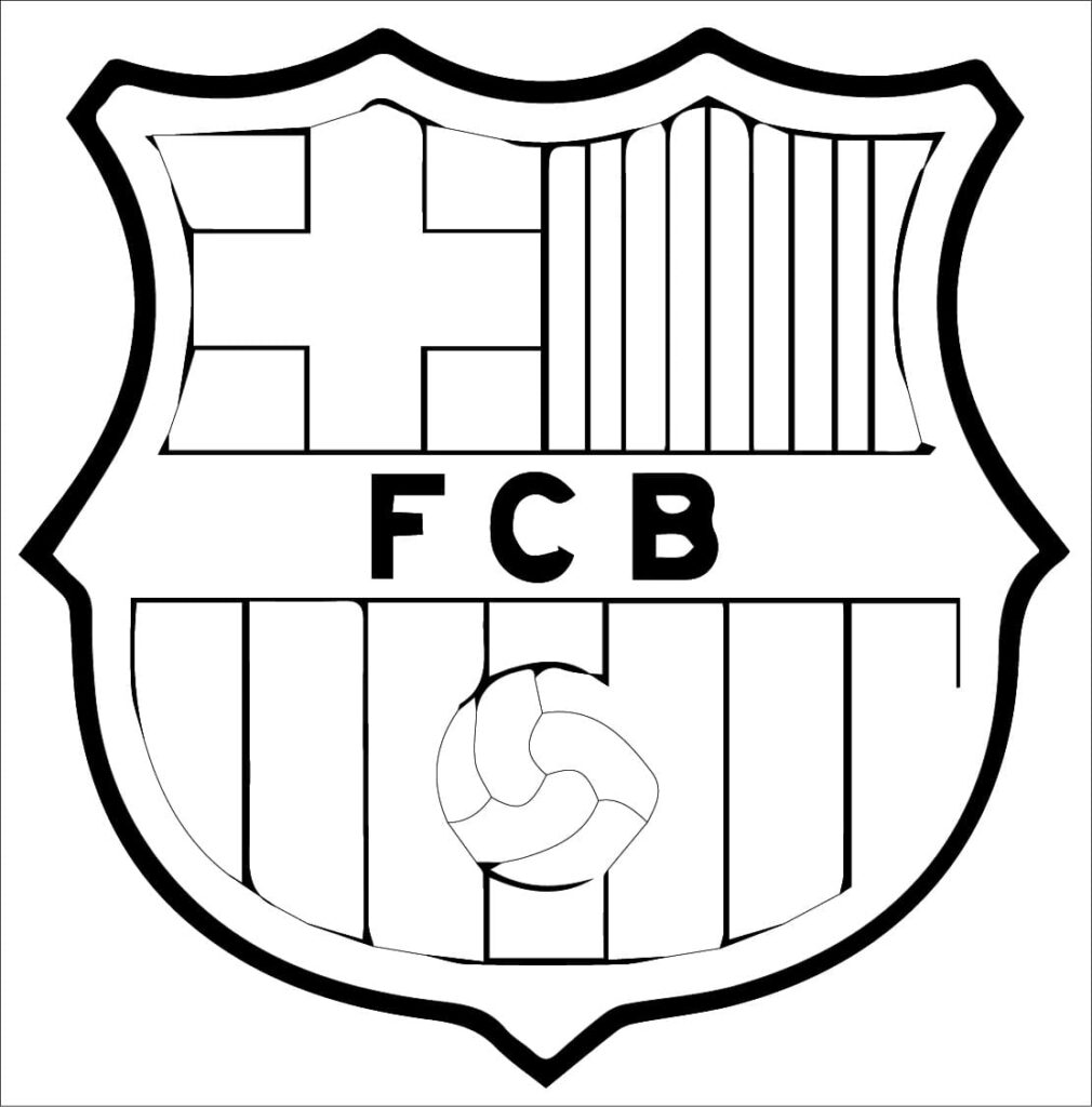 Desenho de Escudo do Barcelona Imprimivel para Colorir