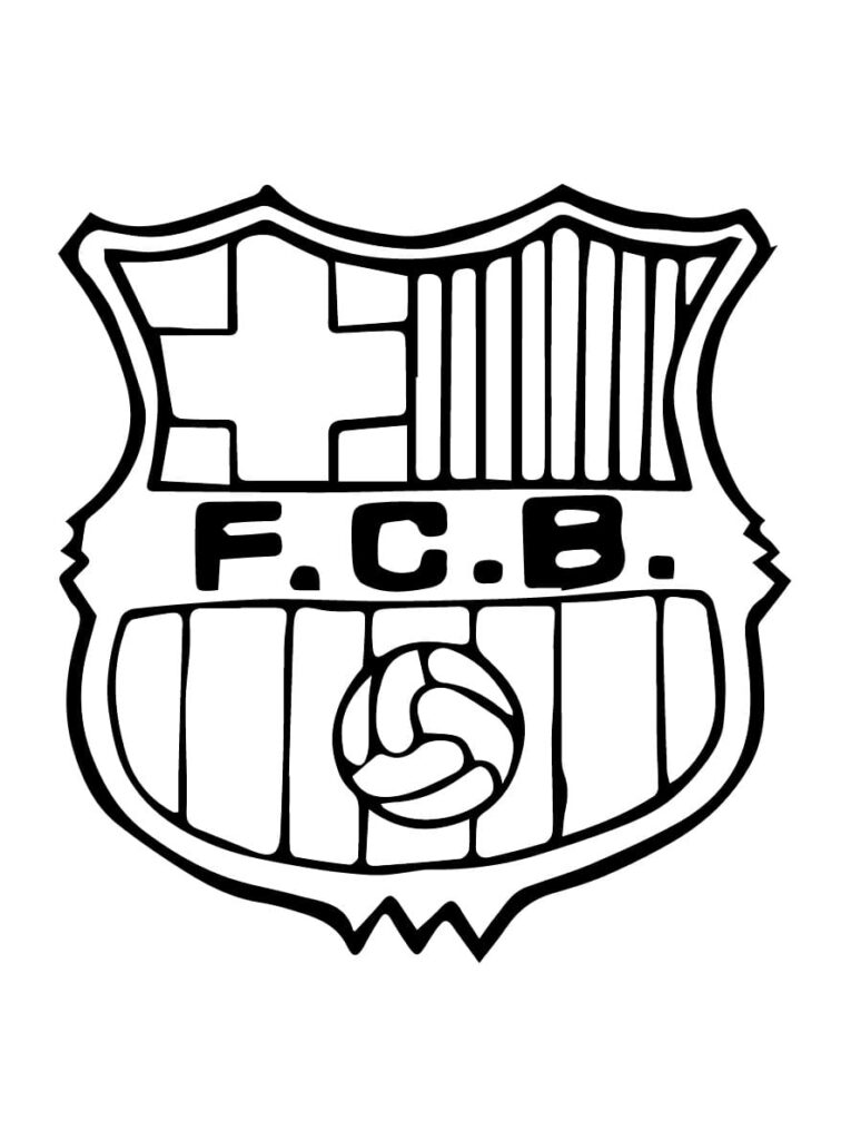 Desenho de Foto de Escudo do Barcelona para Colorir
