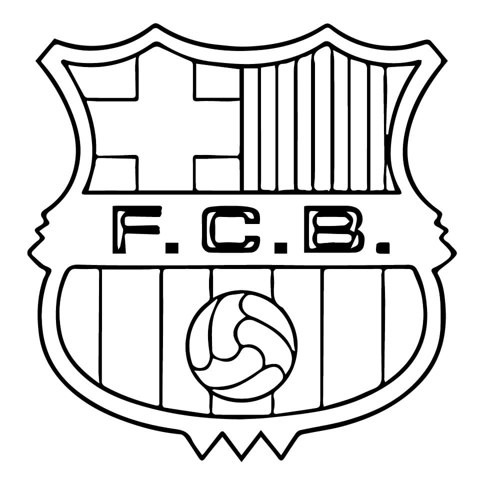 Desenho de Imagem de Escudo do Barcelona para Colorir