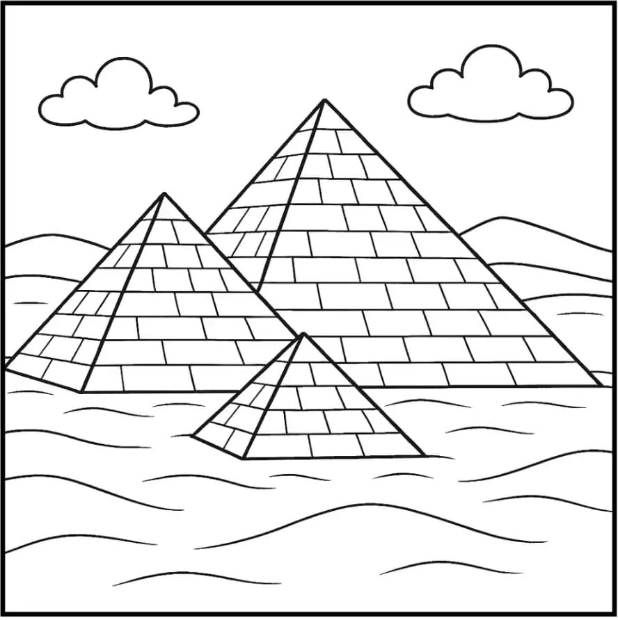 Desenho de Pirâmide Imprimivel para Crianças para Colorir