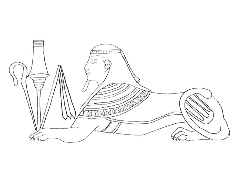Desenho de Esfinge Antiga para Colorir