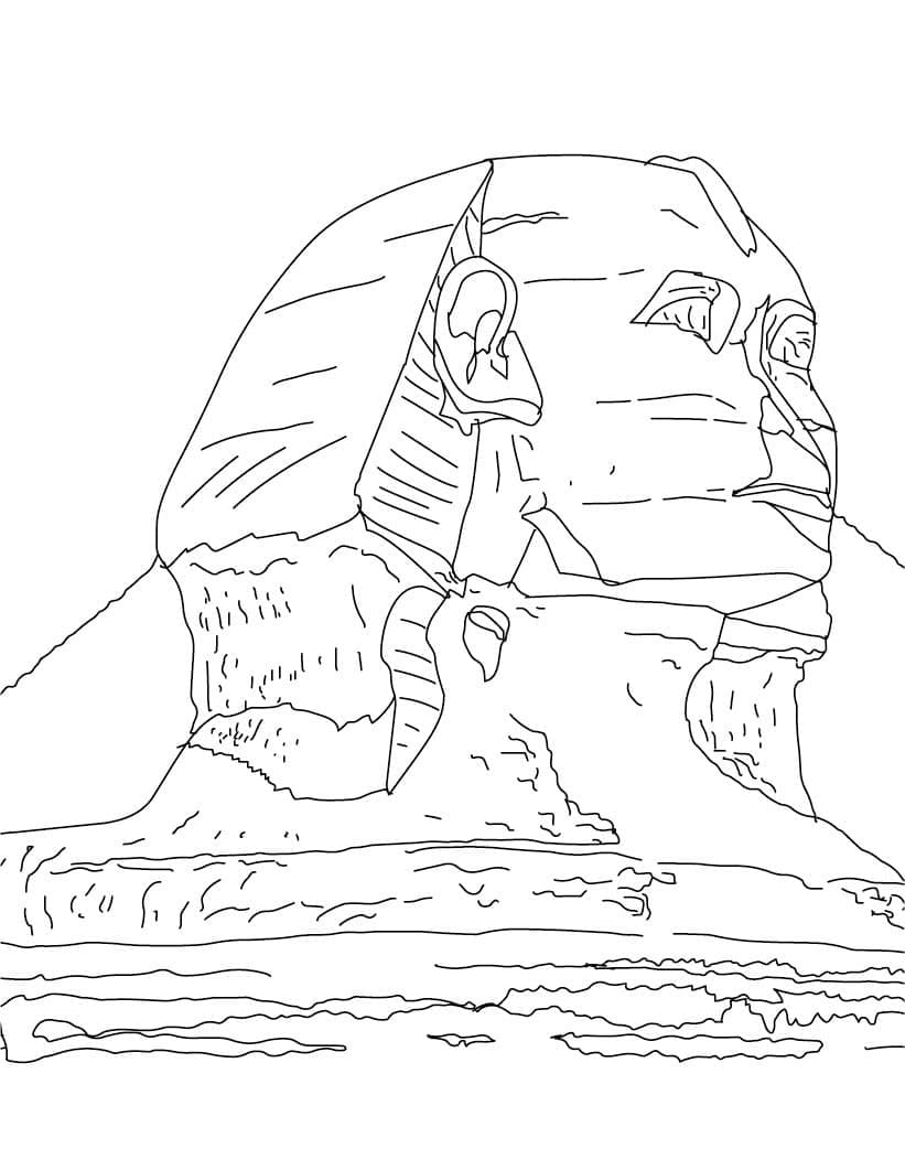 Desenho de Esfinge de Gize para Colorir
