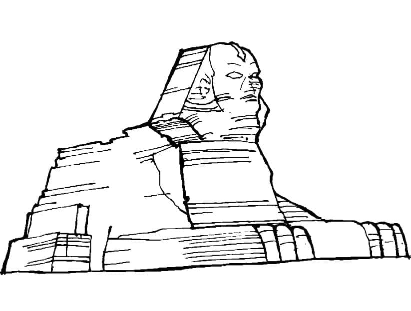 Desenho de Esfinge Detalhada para Colorir