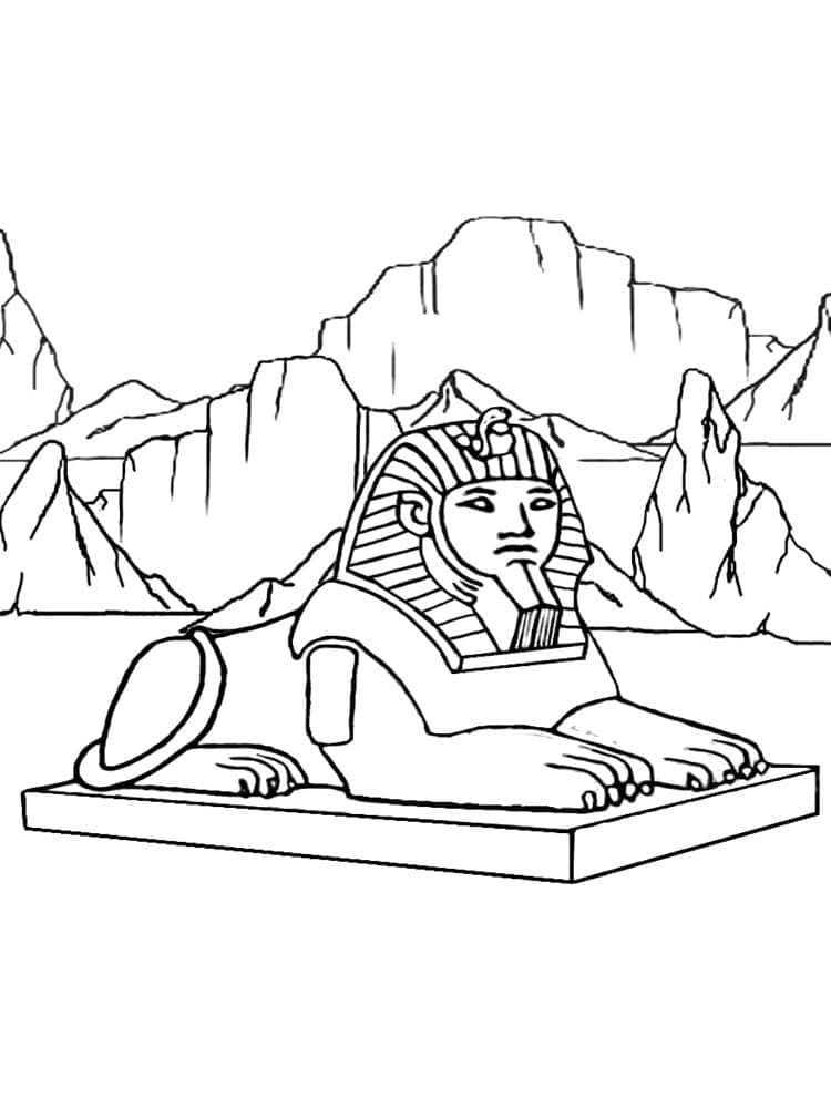 Desenho de Esfinge Grátis para Colorir